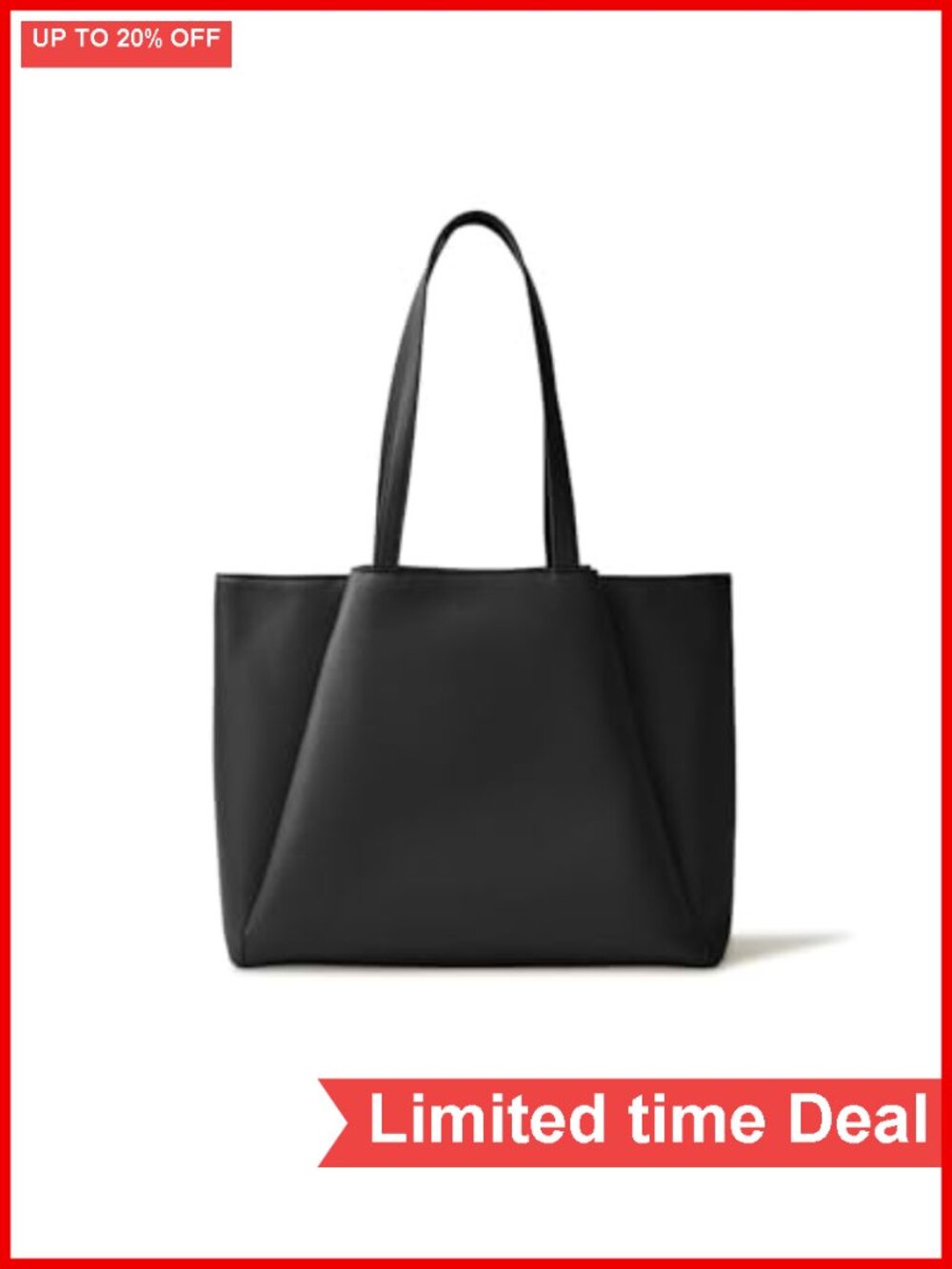 Large Vegan Leather Work Tote Bag for Women with Padded Laptop Compartment